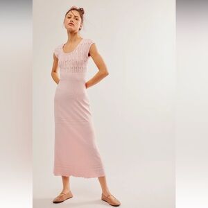 Free People Pink Crochet Dress